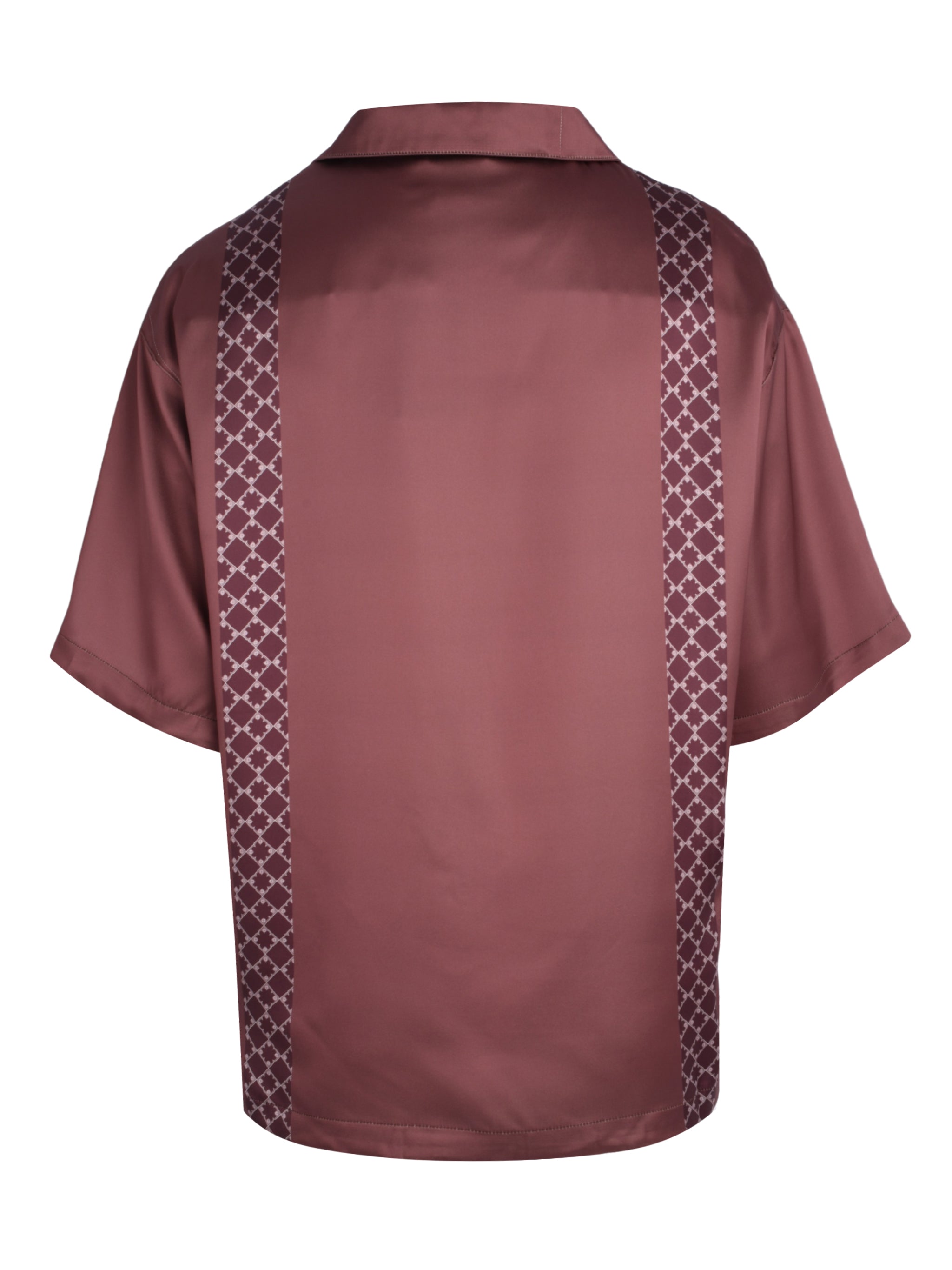 CENMAR SATIN BROWN PATTERN PRINTED SHIRT