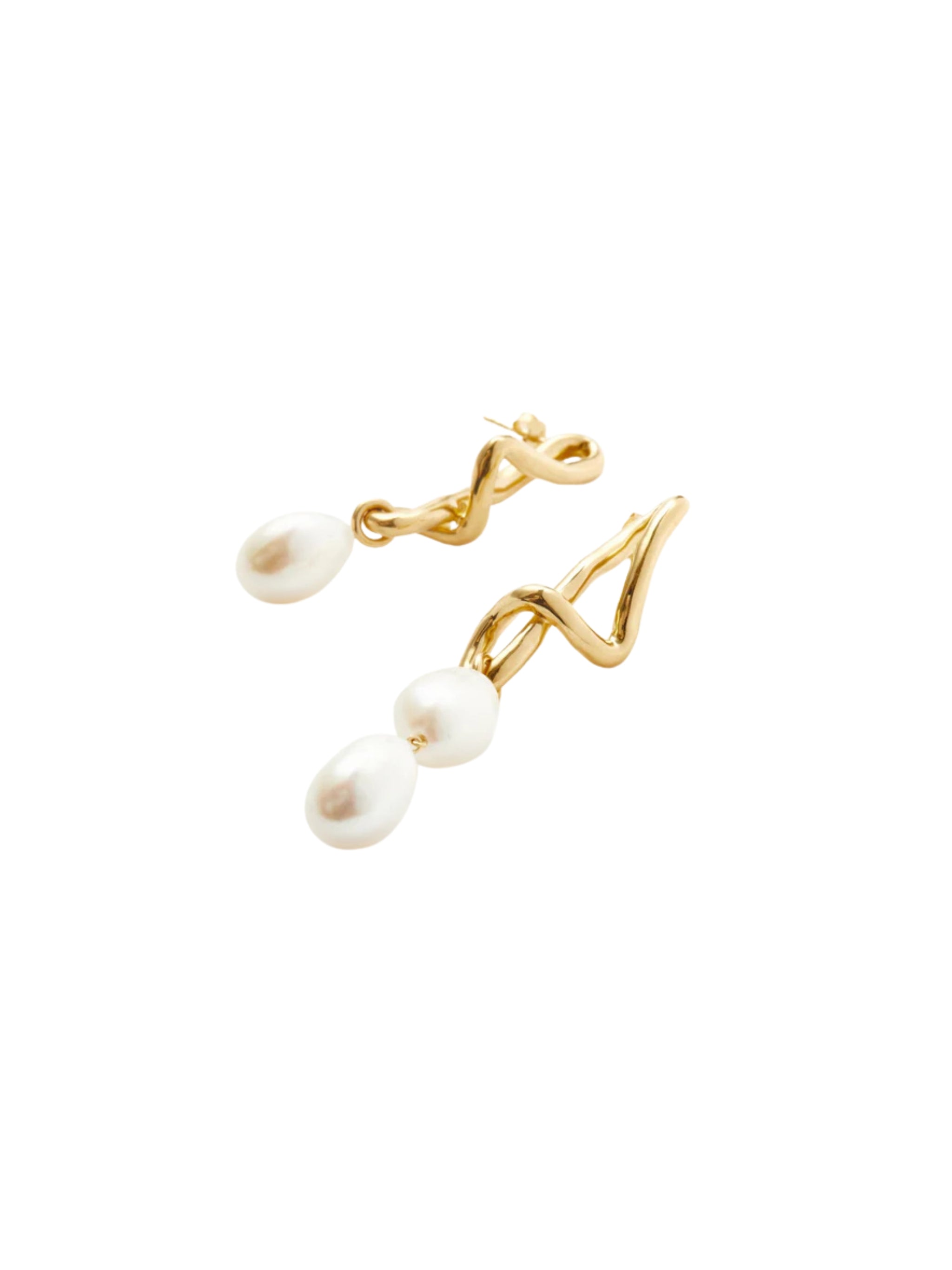 MOLTEN BAROQUE PEARL MISMATCH DROP EARRINGS