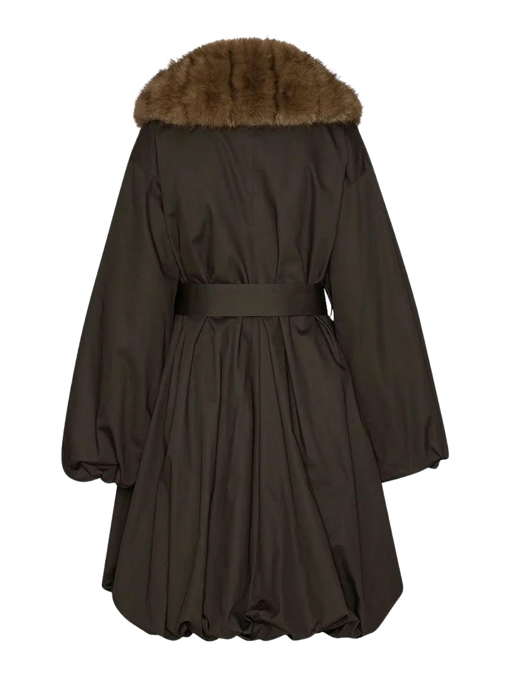 Faux fur collar coat