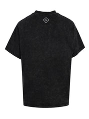 CENMAR WASHED GRAY T-SHIRT WITH WOLF EMBROIDERY