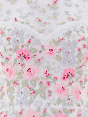 Garden rose short sleeve ankle gown
