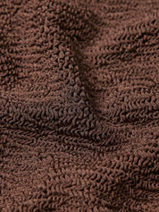 Coverage square neck swim - m metallic crinkle metallic chocolate