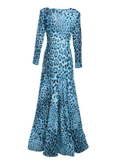 DRESS BLUE LEOPARD DRESS