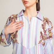 LAVENDER KAFTAN WITH EMBROIDERY