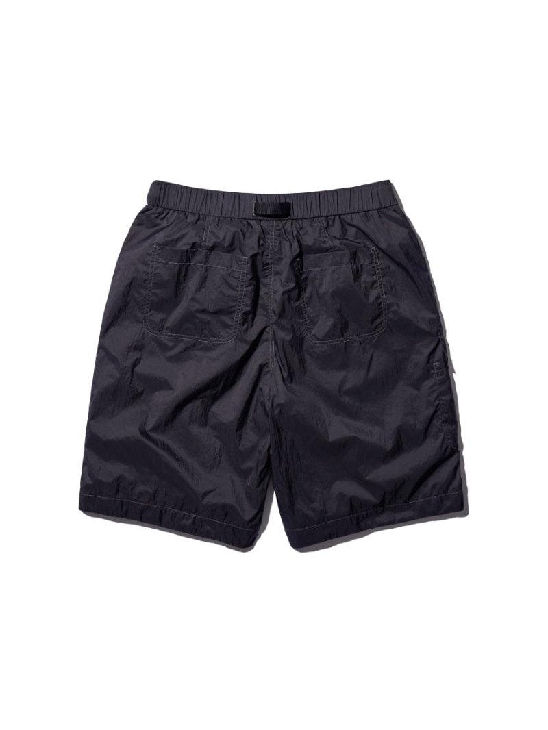 Stitched cargo nylon shorts-charcoal
