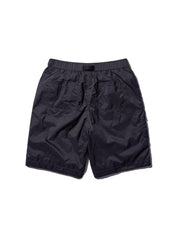 Stitched cargo nylon shorts-charcoal