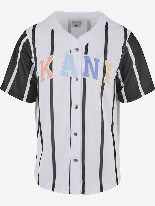 Serif striped block baseball shirt