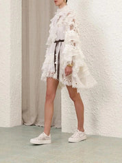 Crush heart trim mini dress