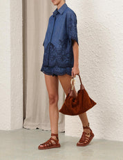 COCO EMBROIDERED DENIM SHIRT