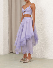 Runway Crush Lace Trim Skirt