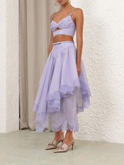 Runway crush lace trim skirt