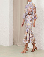 COCO FIT AND FLARE MIDI SKIRT