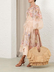 Illuminate drawn midi skirt
