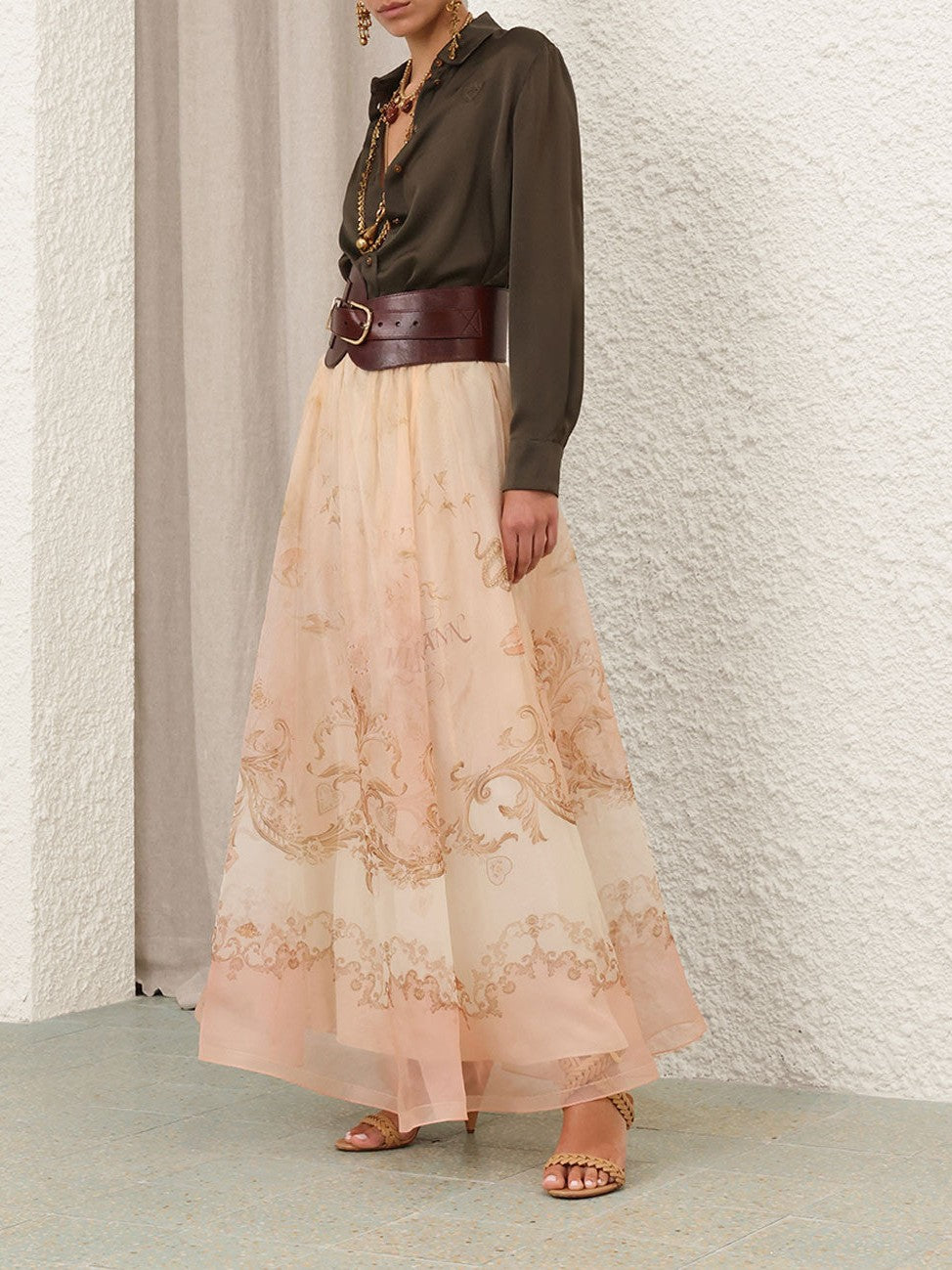 Hypnotic organza maxi skirt