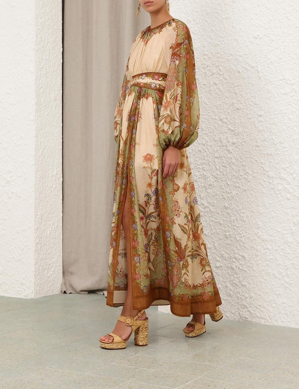 Indra waisted maxi dress