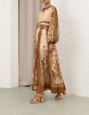 Indra waisted maxi dress