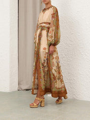 Indra waisted maxi dress