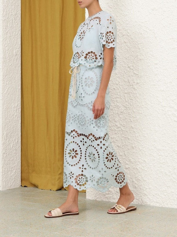 Awaken embroidered skirt