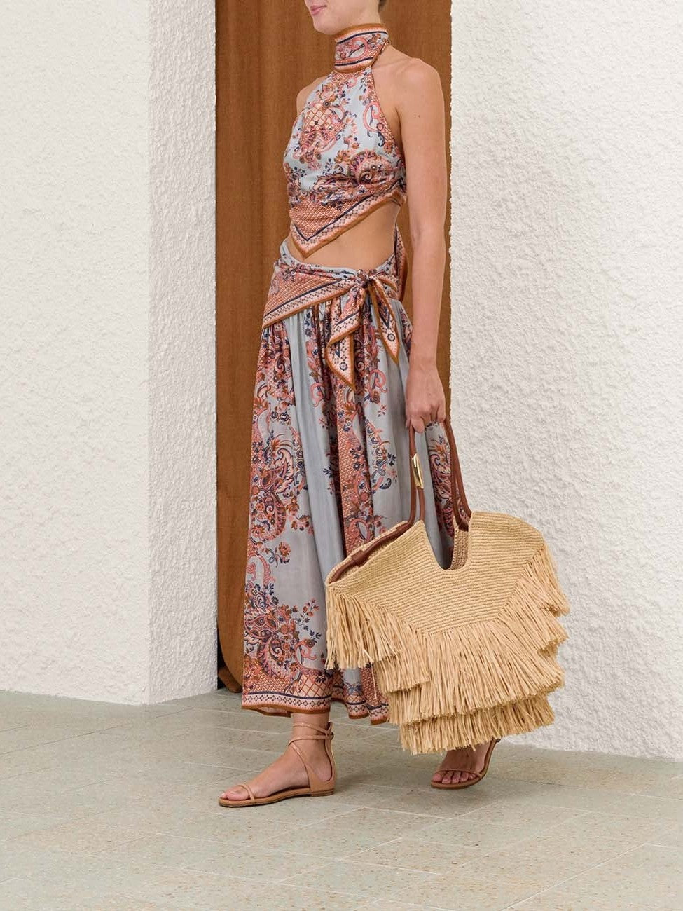 Aster scarf midi skirt