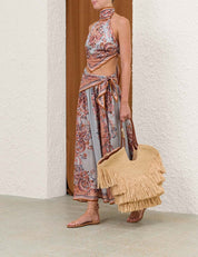 Aster scarf midi skirt