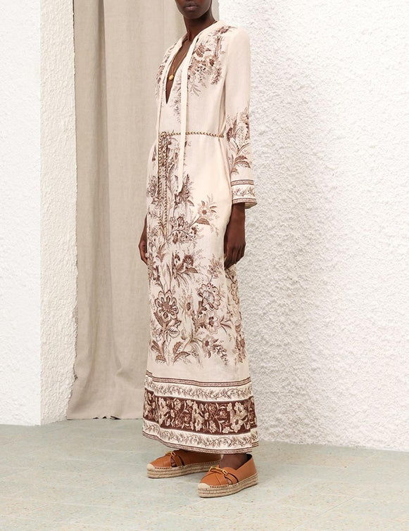 Junie Long Sleeve Maxi Dress فستان ماكسي