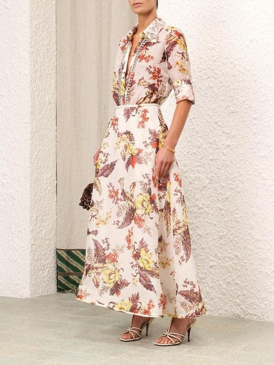 Matchmaker Floral Flare Skirt تنورة