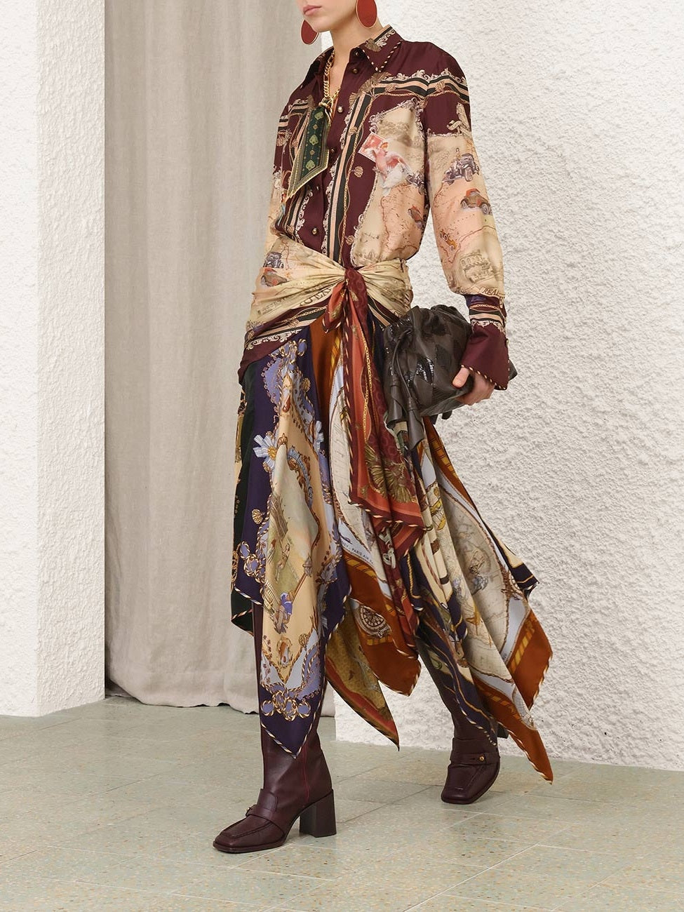 Valiant draped scarf skirt