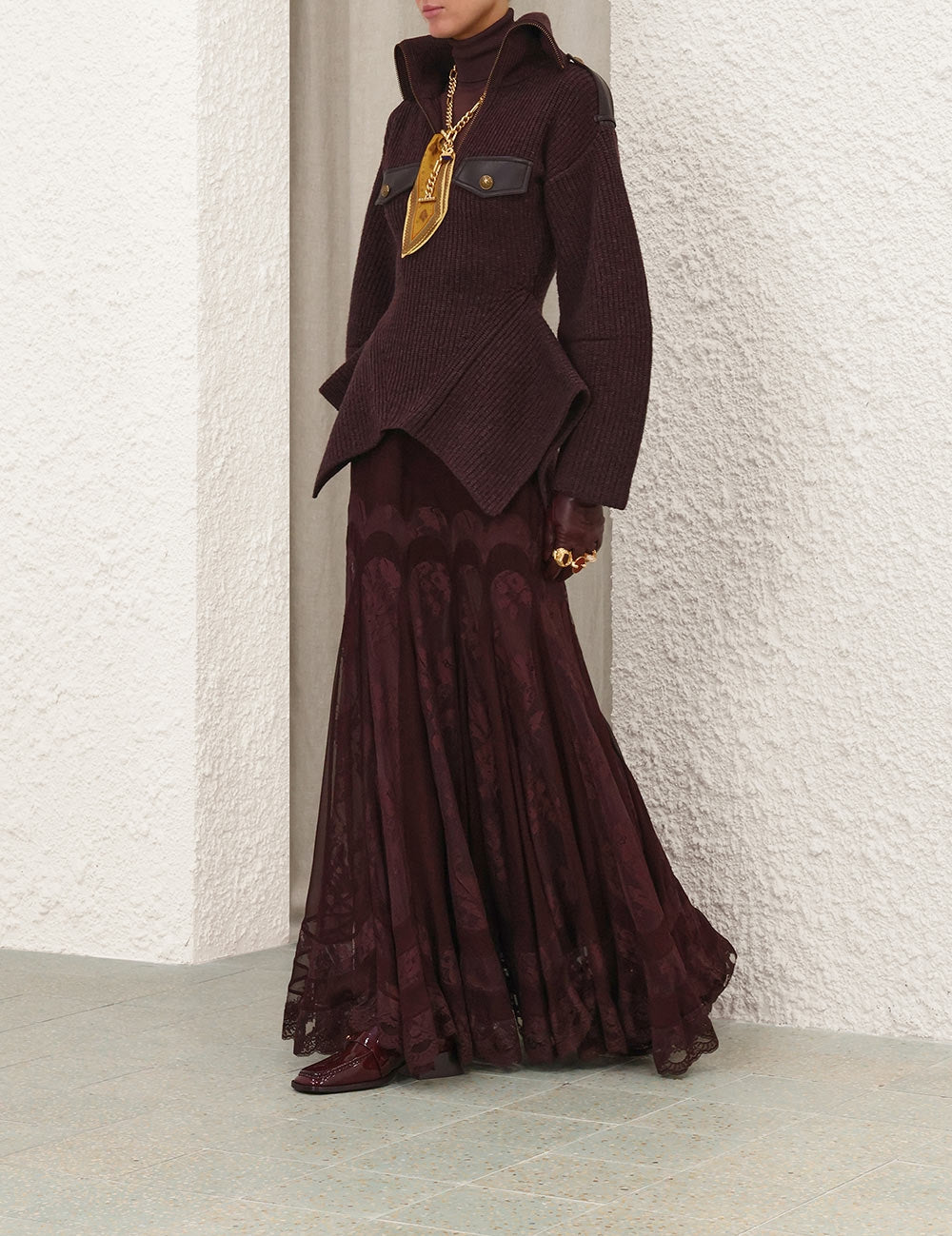Valiant panelled maxi skirt