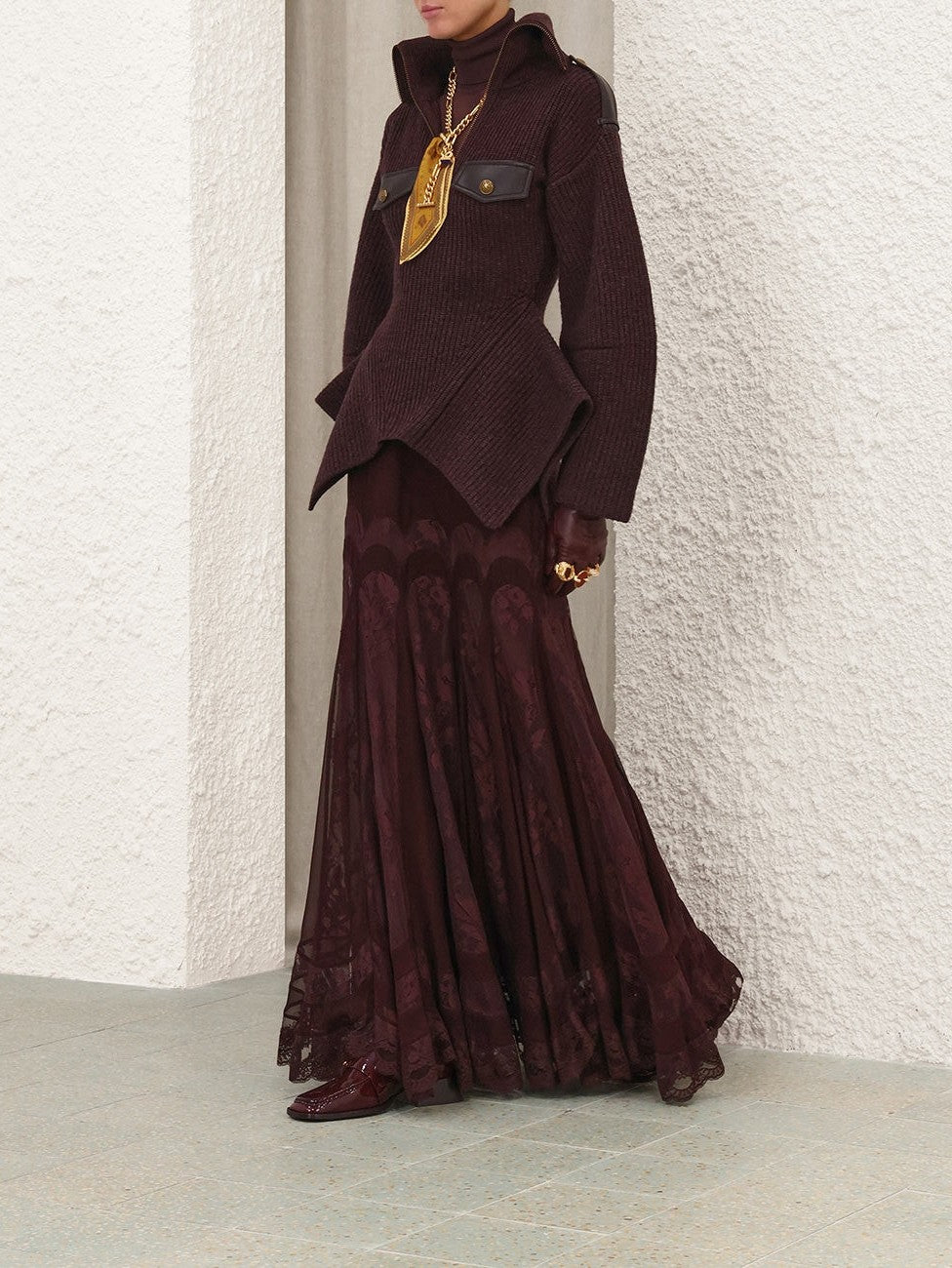 Valiant panelled maxi skirt