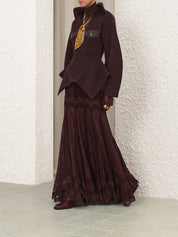 Valiant panelled maxi skirt