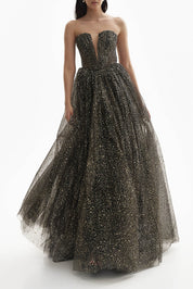 CASSIOPEIA GLITTER TULLE BODICE DRESS فستان 