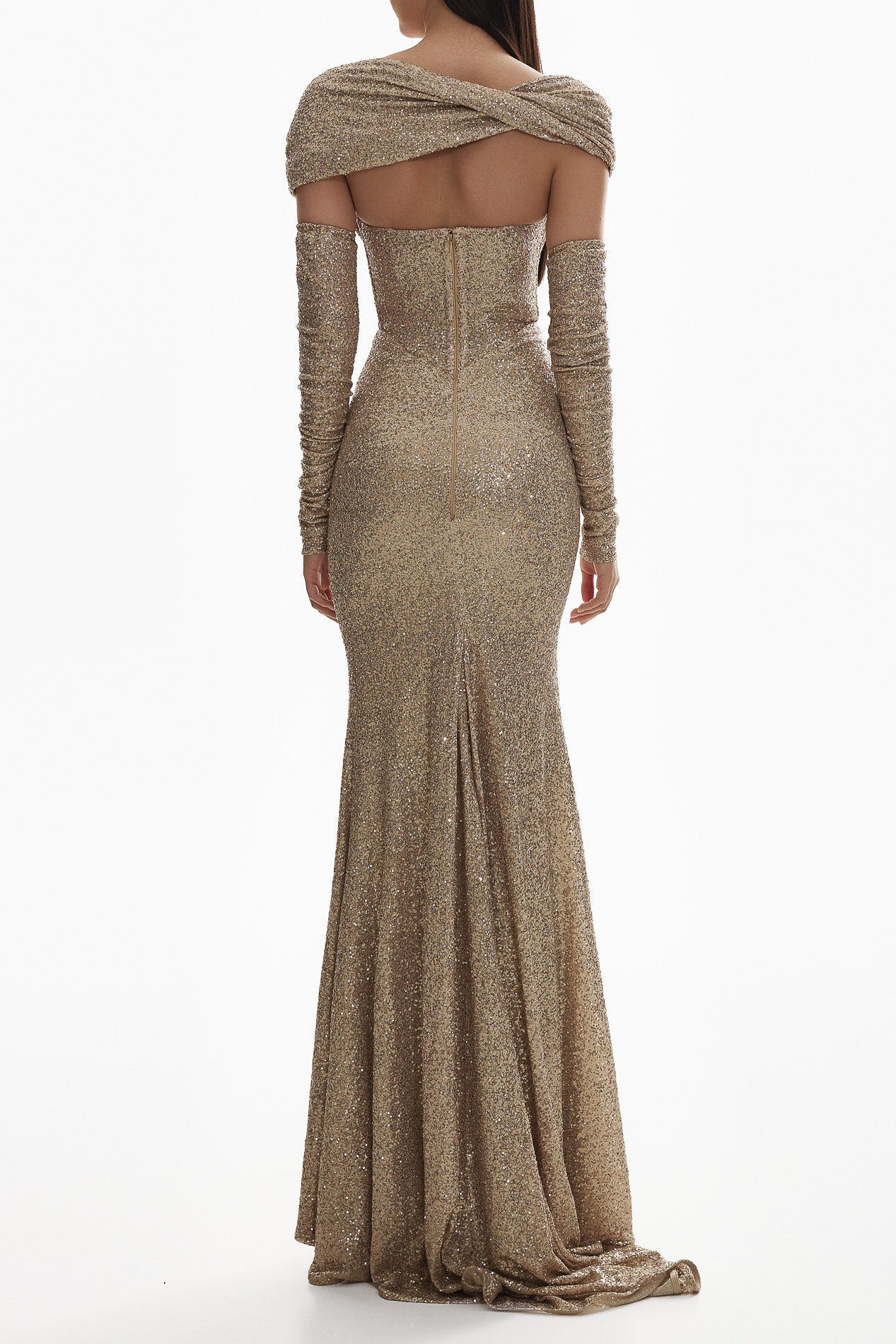 MAHA GOLD SEQUINS DRESS فستان 