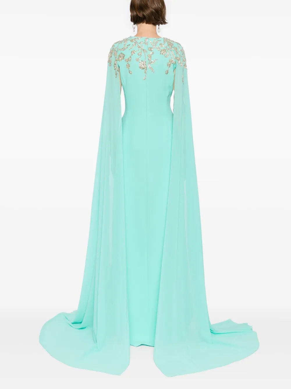 Embellished crepe kaftan