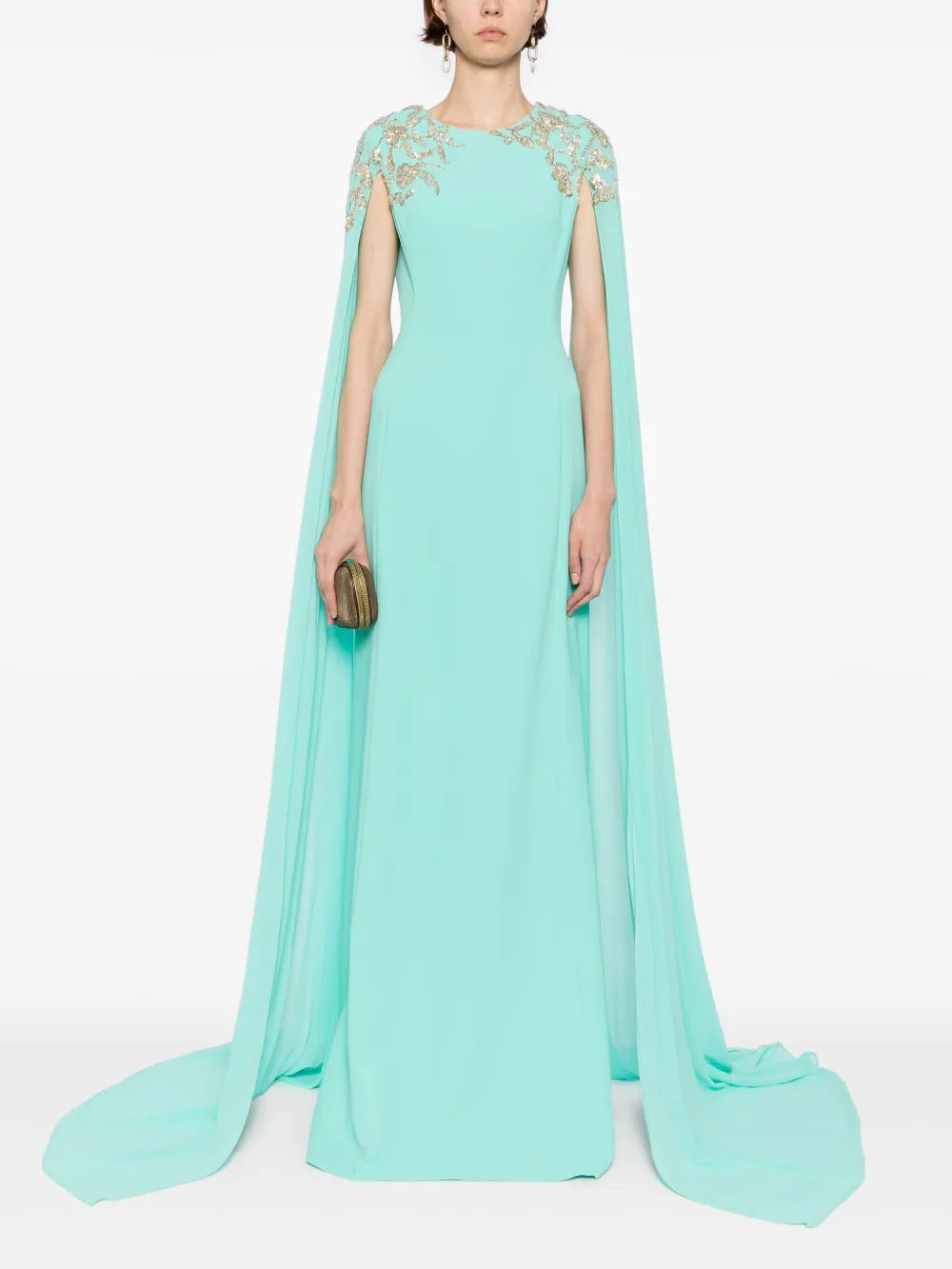 Embellished crepe kaftan