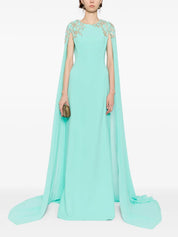 Embellished crepe kaftan