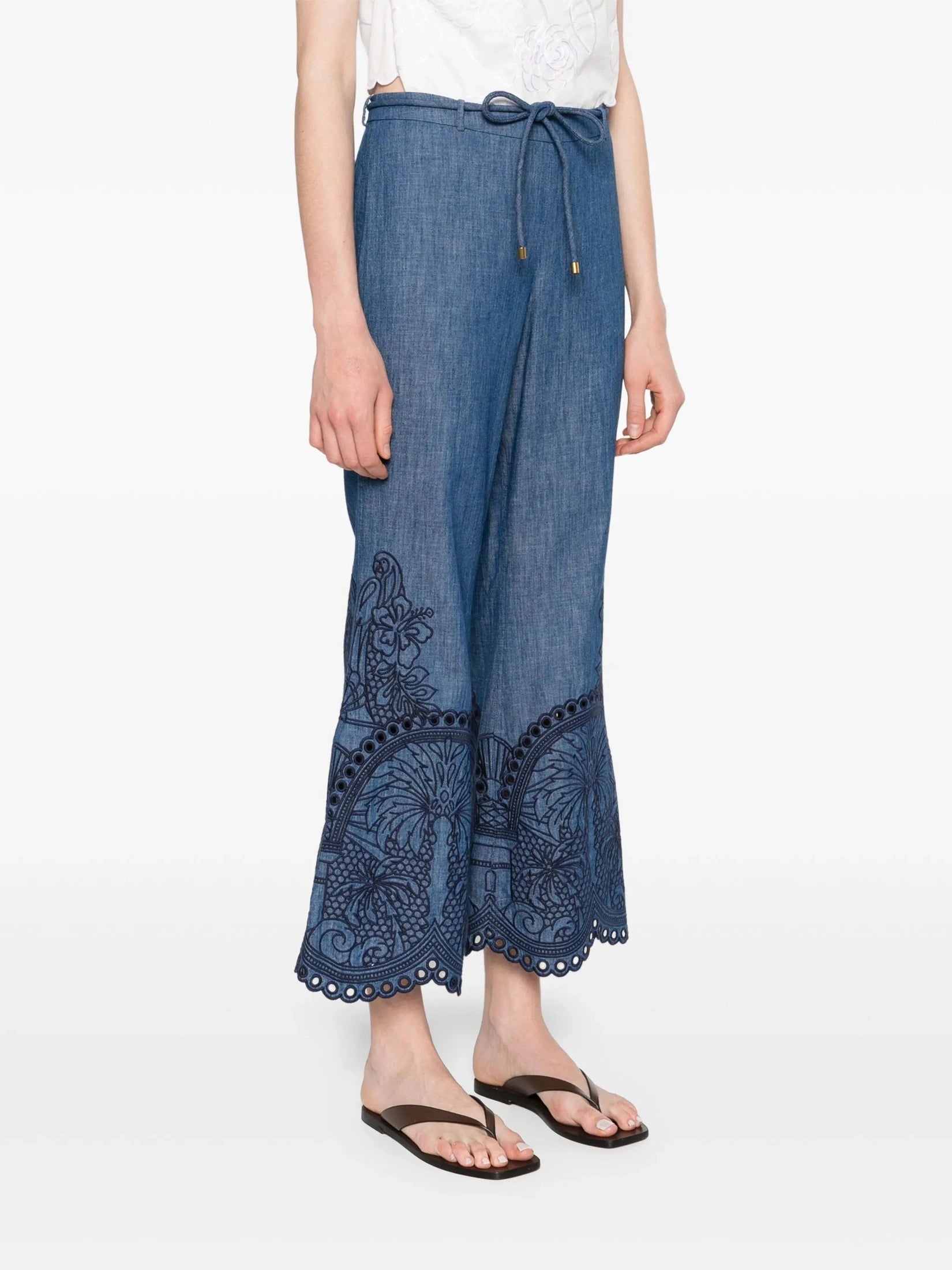Coco embroidered denim pant