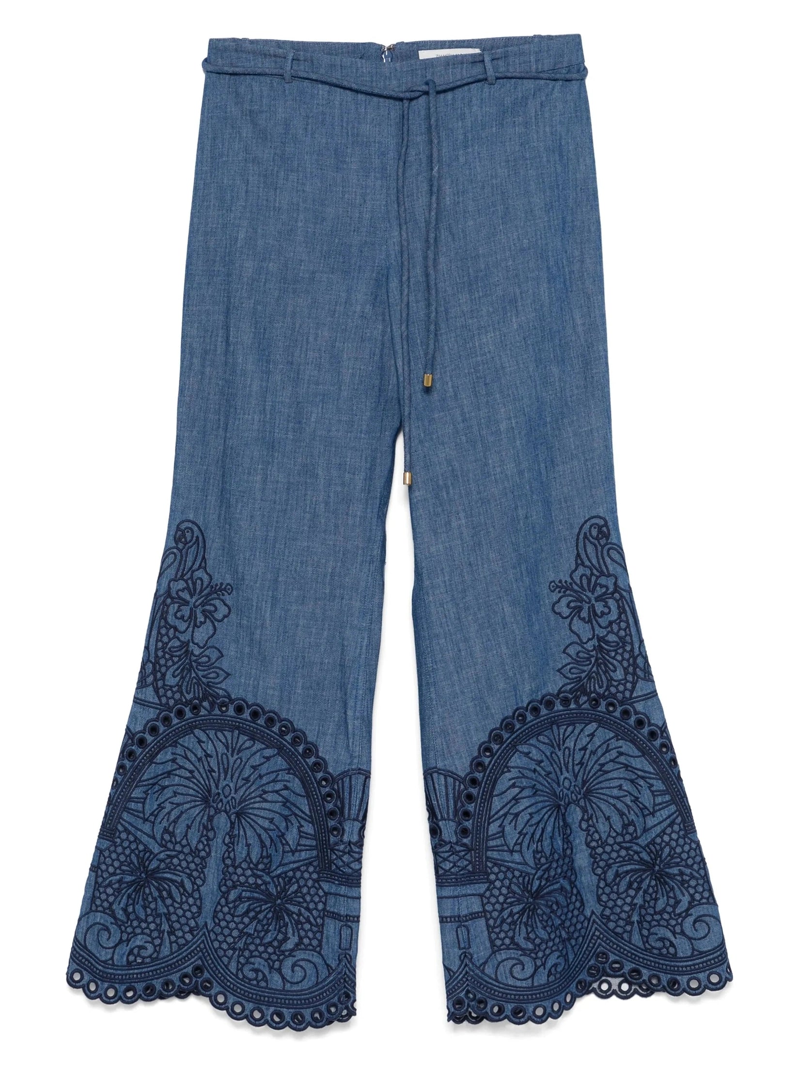 Coco embroidered denim pant
