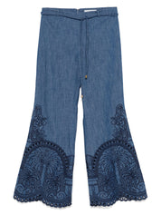 COCO EMBROIDERED DENIM PANT