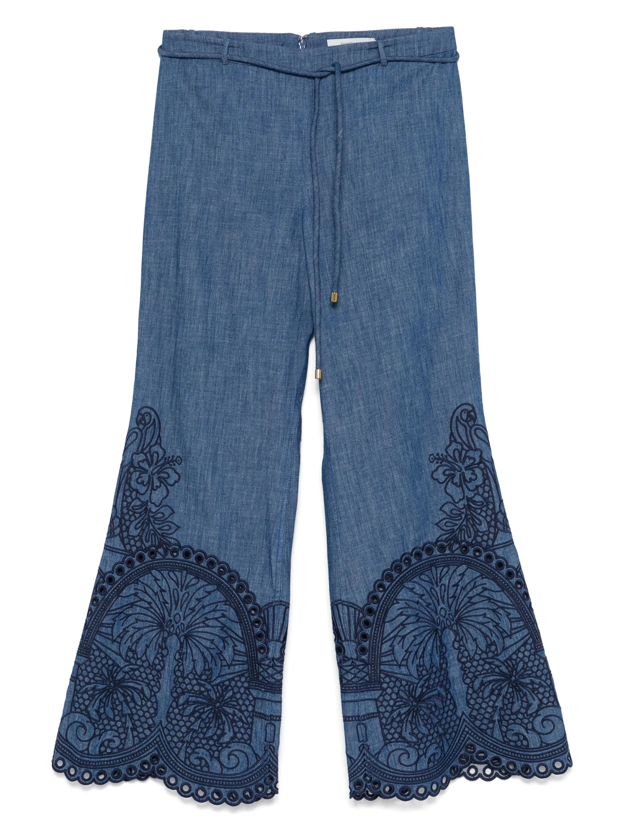 COCO EMBROIDERED DENIM PANT