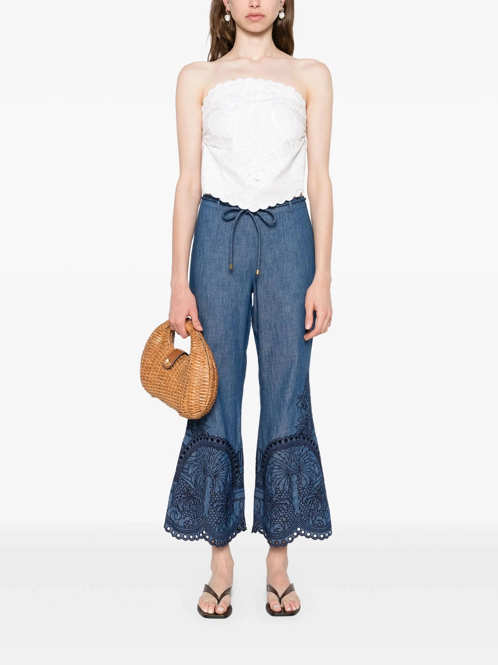 Coco embroidered denim pant