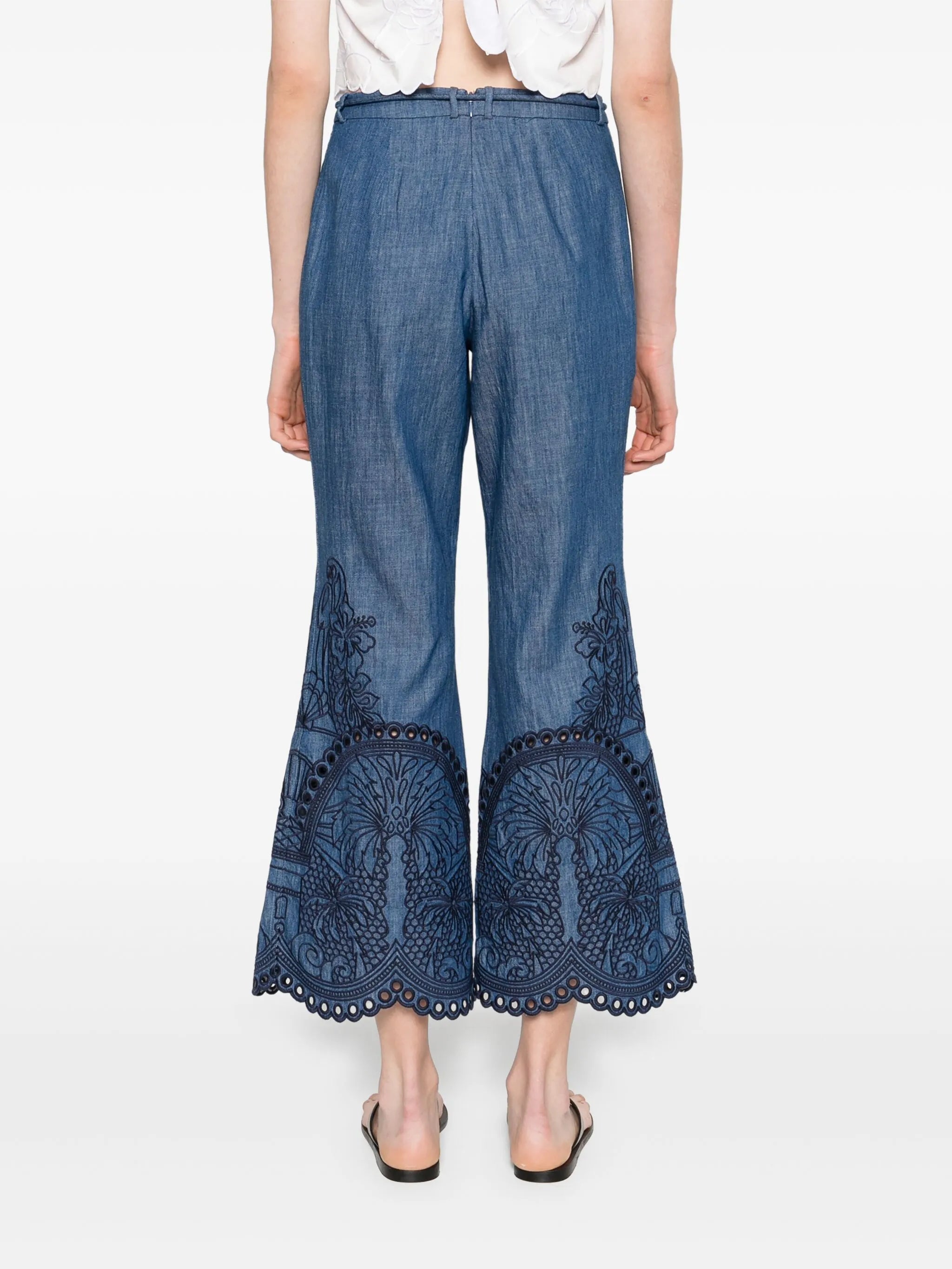COCO EMBROIDERED DENIM PANT