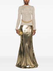 GOLD METALLIC MAXI SKIRT