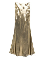 GOLD METALLIC MAXI SKIRT