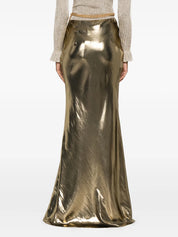 GOLD METALLIC MAXI SKIRT