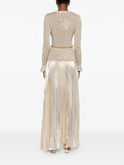 GOLD LUREX RIBBED KNIT MAXI DRESS