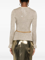 GOLD LUREX RIBBED KNIT TOP