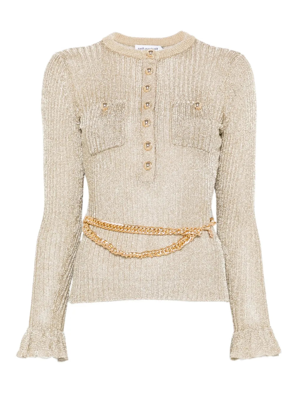 GOLD LUREX RIBBED KNIT TOP