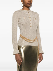 GOLD LUREX RIBBED KNIT TOP