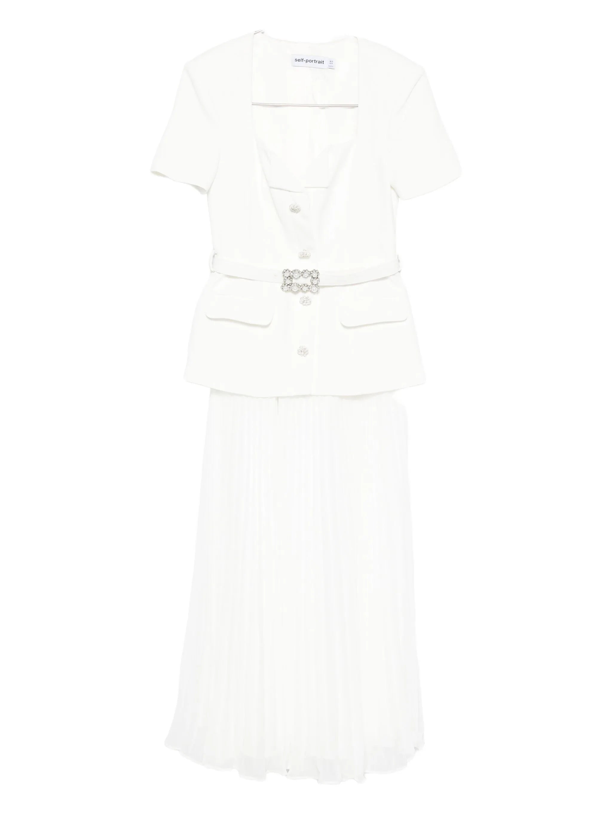 WHITE CREPE CHIFFON MIDI DRESS