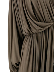 Draped V-neck maxi dress